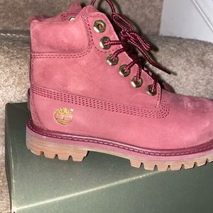 Toddler size 10 burgundy timberland boot